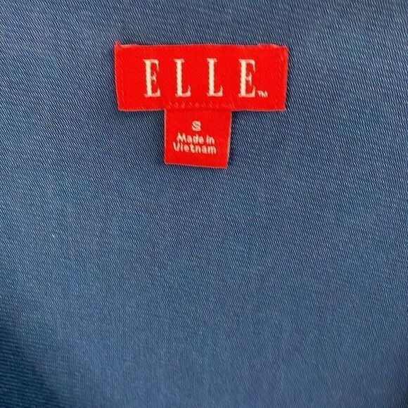 ELLE Womens Faux Wrap Vneck Cap Sleeves Polka Dot Ruched Sides Blouse Sz Small - Picture 5 of 7